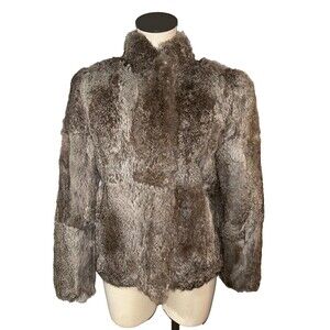 Sergio Valente Women’s Vintage Rabbit Fur Bomber Jacket size M Elegant Luxury